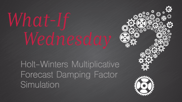 What-if Wednesday: Holt-Winters Multiplicative Forecast Damping Factor Simulation